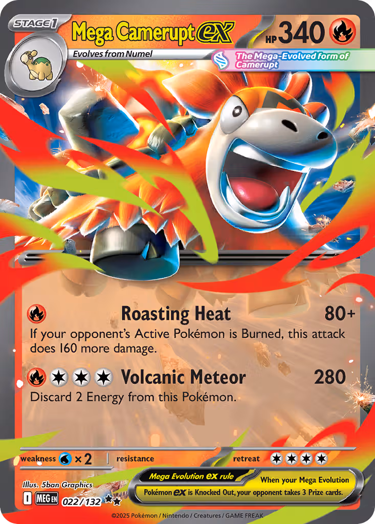 Mega Camerupt ex 22/132 Pokemon card