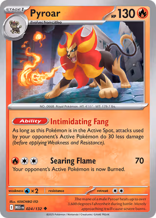 Pyroar 24/132 Pokemon card