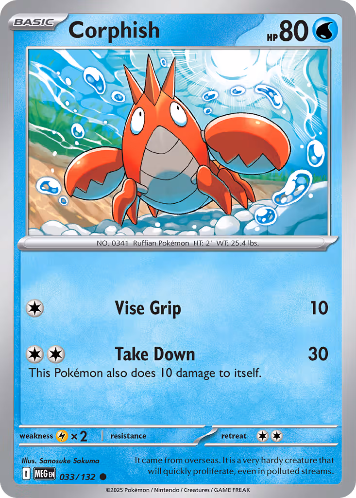 Corphish 33/132 Pokemon card