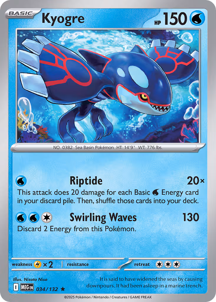 Kyogre 34/132 Pokemon card