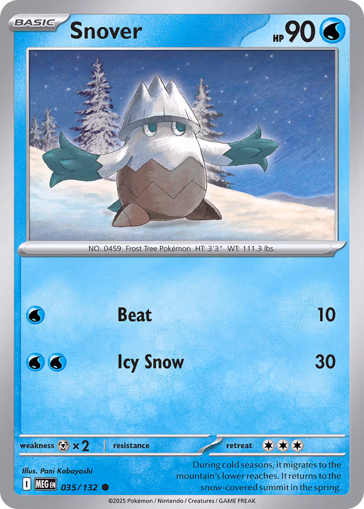 Snover 35/132 Pokemon card