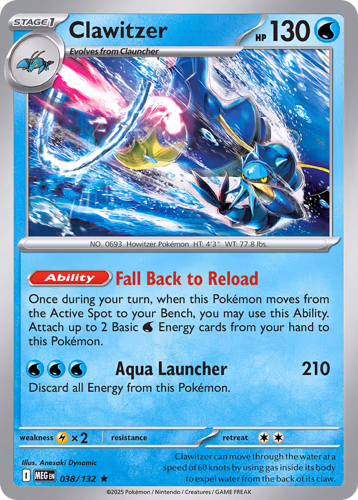 Clawitzer 38/132 Pokemon card