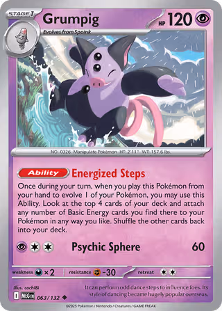 Grumpig 63/132 Pokemon card