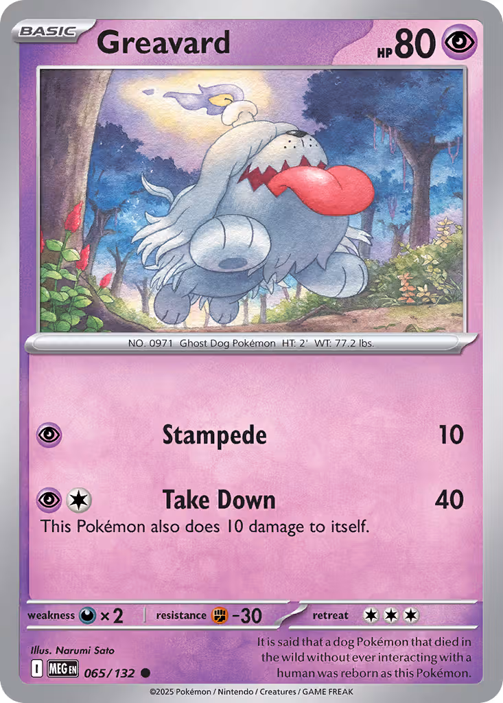 Greavard 65/132 Pokemon card