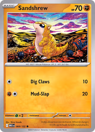 Sandshrew 68/132 Pokemon card