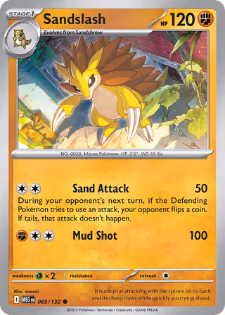 Sandslash 69/132 Pokemon card