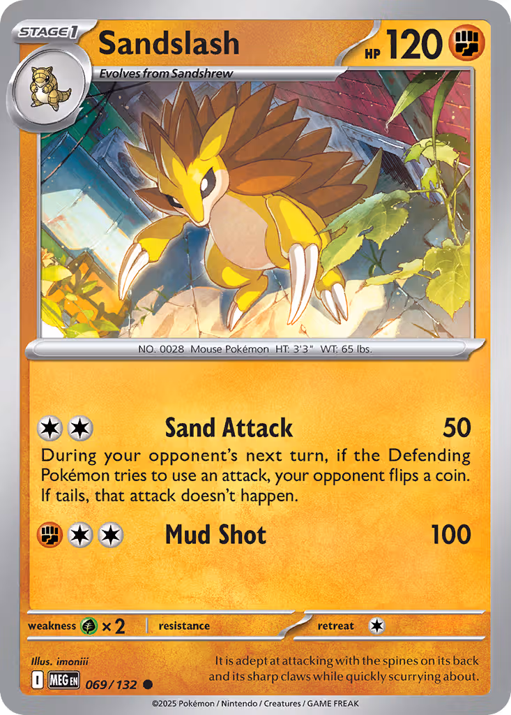 Sandslash 69/132 Pokemon card