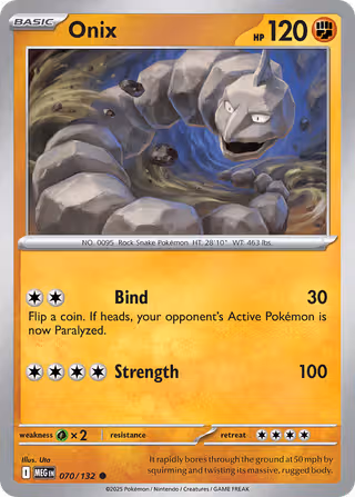 Onix 70/132 Pokemon card