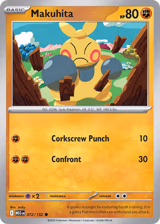 Makuhita 72/132 Pokemon card
