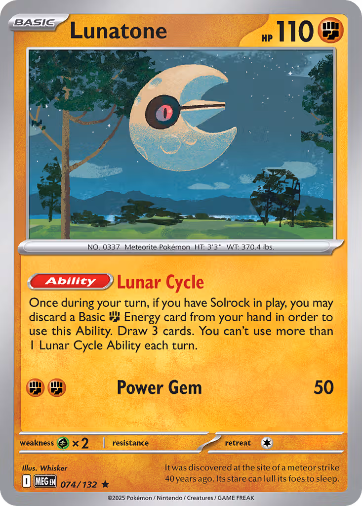 Lunatone 74/132 Pokemon card