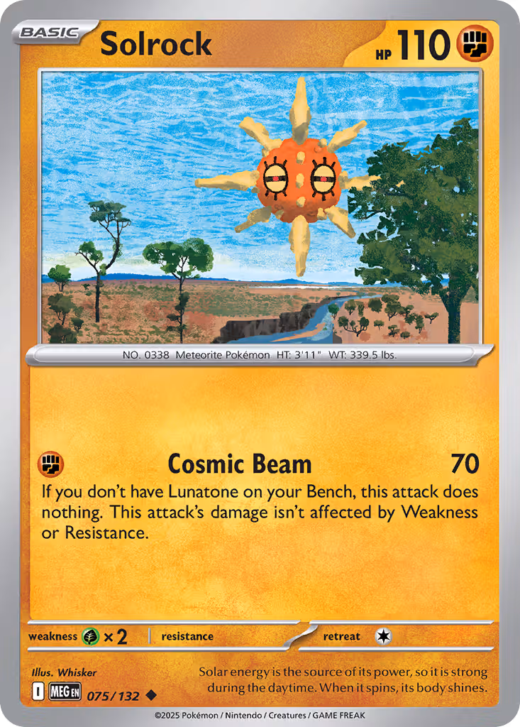 Solrock 75/132 Pokemon card