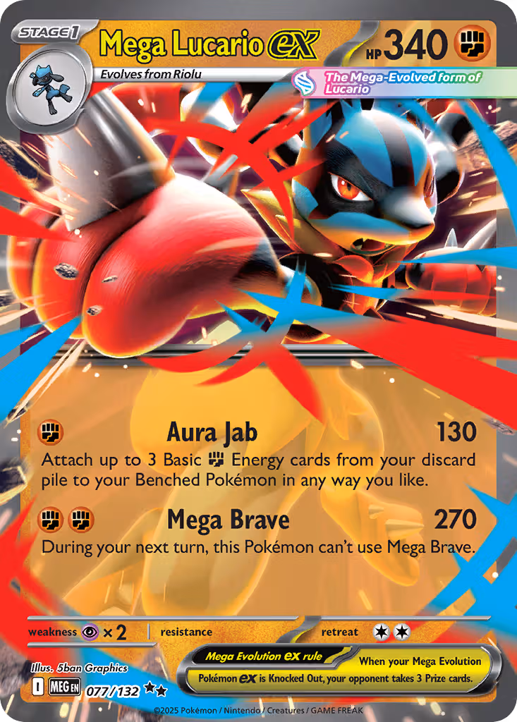 Mega Lucario ex 77/132 Pokemon card