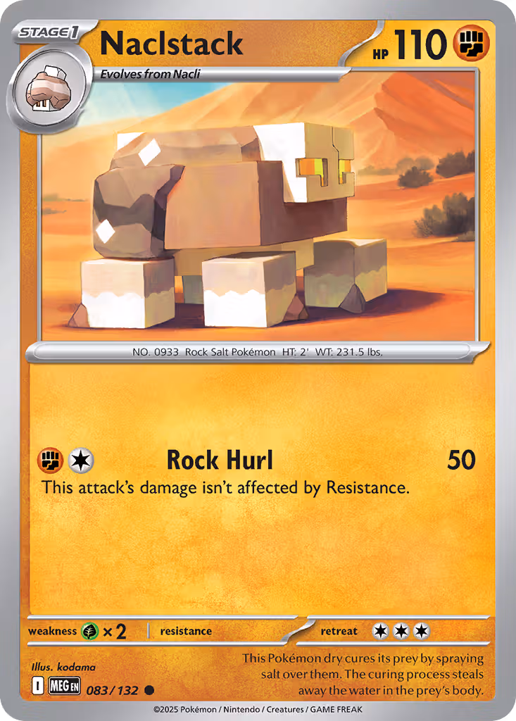 Naclstack 83/132 Pokemon card