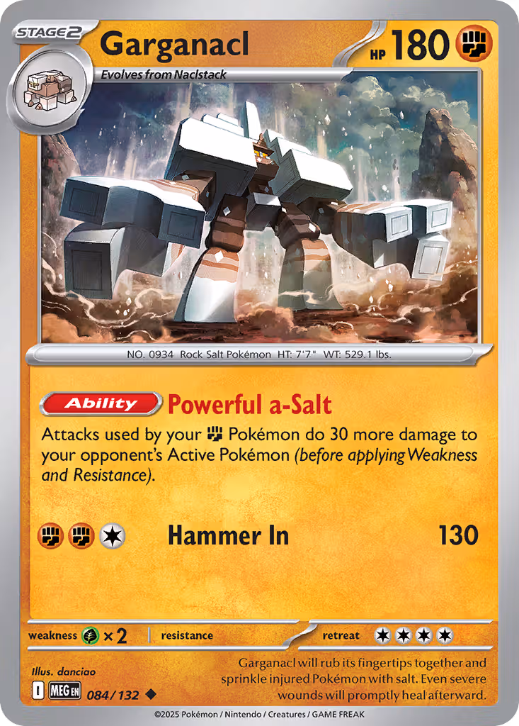 Garganacl 84/132 Pokemon card