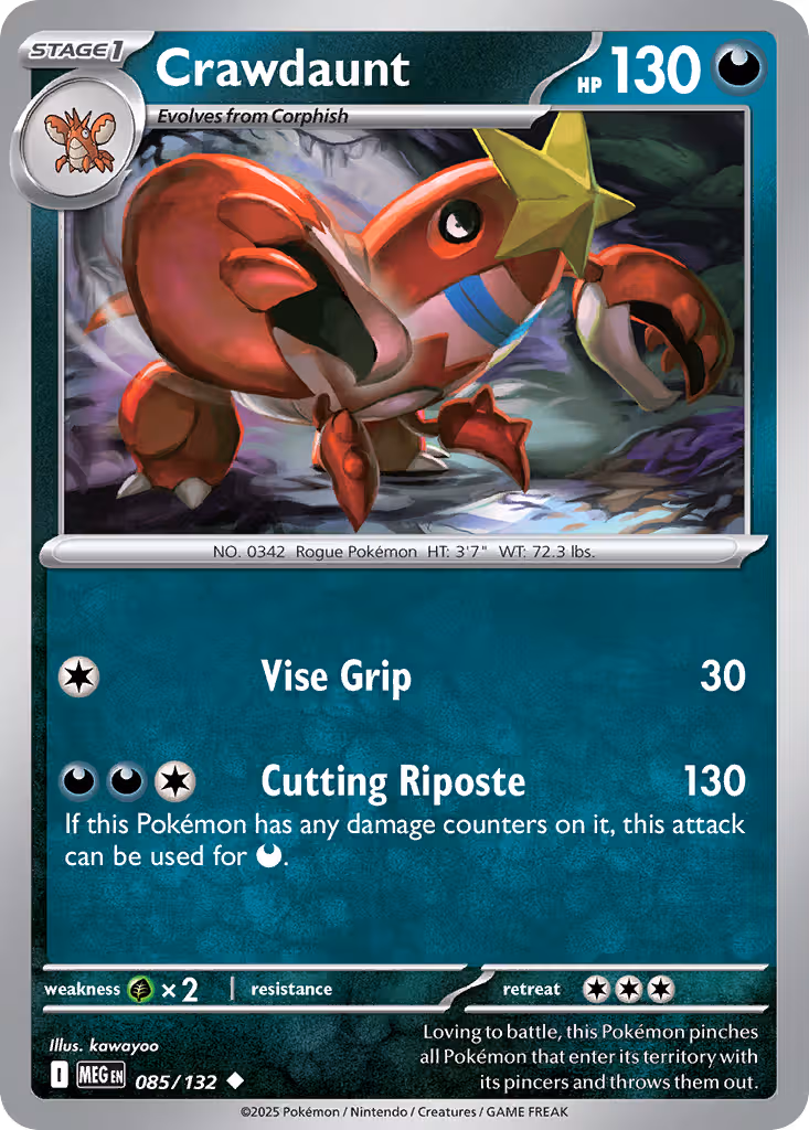 Crawdaunt 85/132 Pokemon card