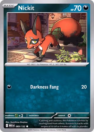 Nickit 89/132 Pokemon card