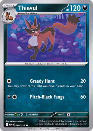 Thievul 90/132 Pokemon card