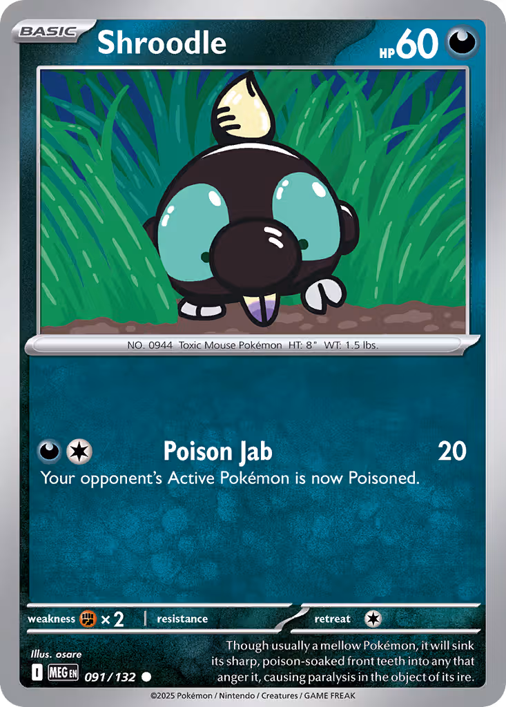 Shroodle 91/132 Pokemon card