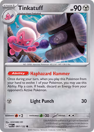 Tinkatuff 97/132 Pokemon card
