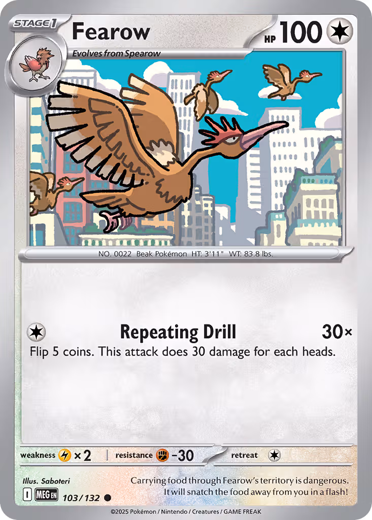 Fearow 103/132 Pokemon card