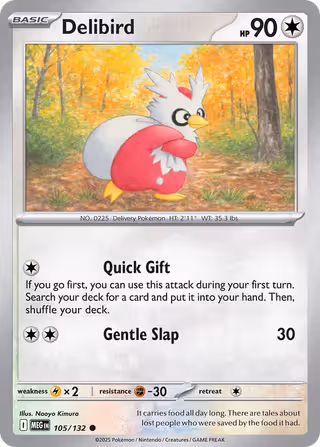 Delibird 105/132 Pokemon card
