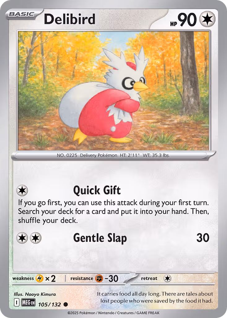 Delibird 105/132 Pokemon card
