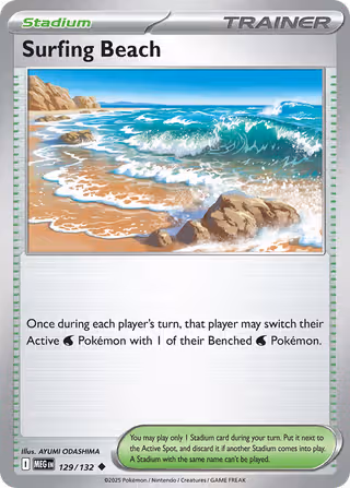 Surfing Beach 129/132 Pokemon card