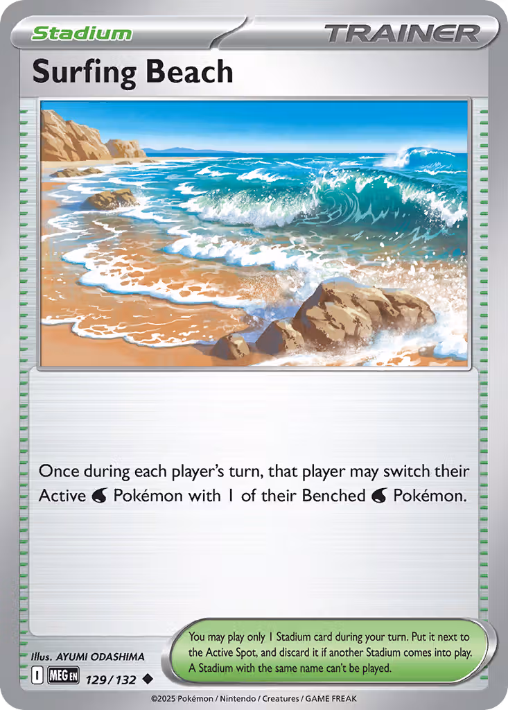Surfing Beach 129/132 Pokemon card