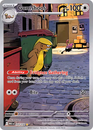 Gumshoos 153/132 Pokemon card