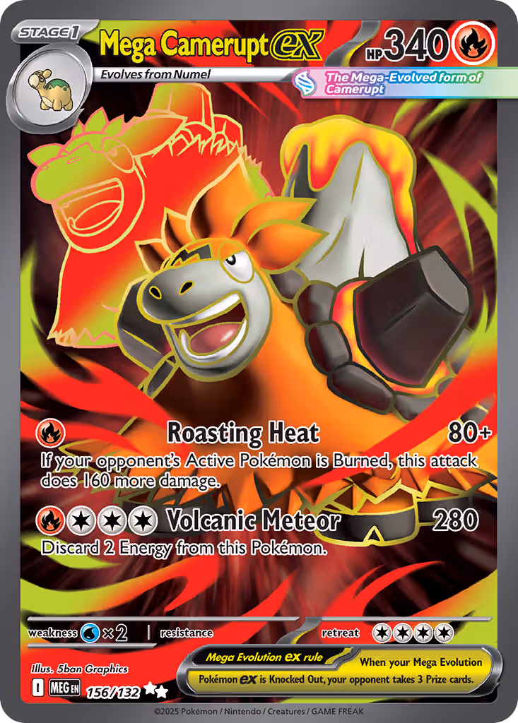 Mega Camerupt ex 156/132 Pokemon card