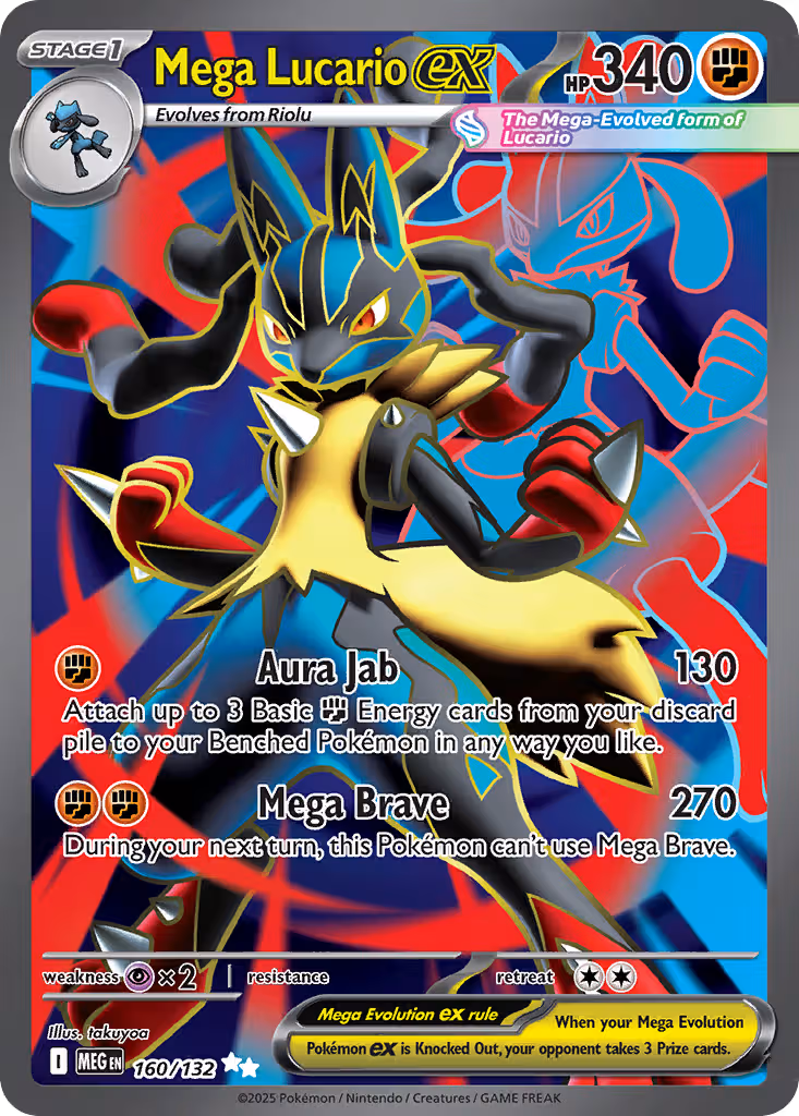 Mega Lucario ex 160/132 Pokemon card