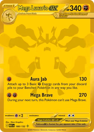Mega Lucario ex 188/132 Pokemon card