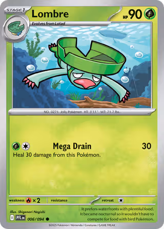 Lombre 6/94 Pokemon card
