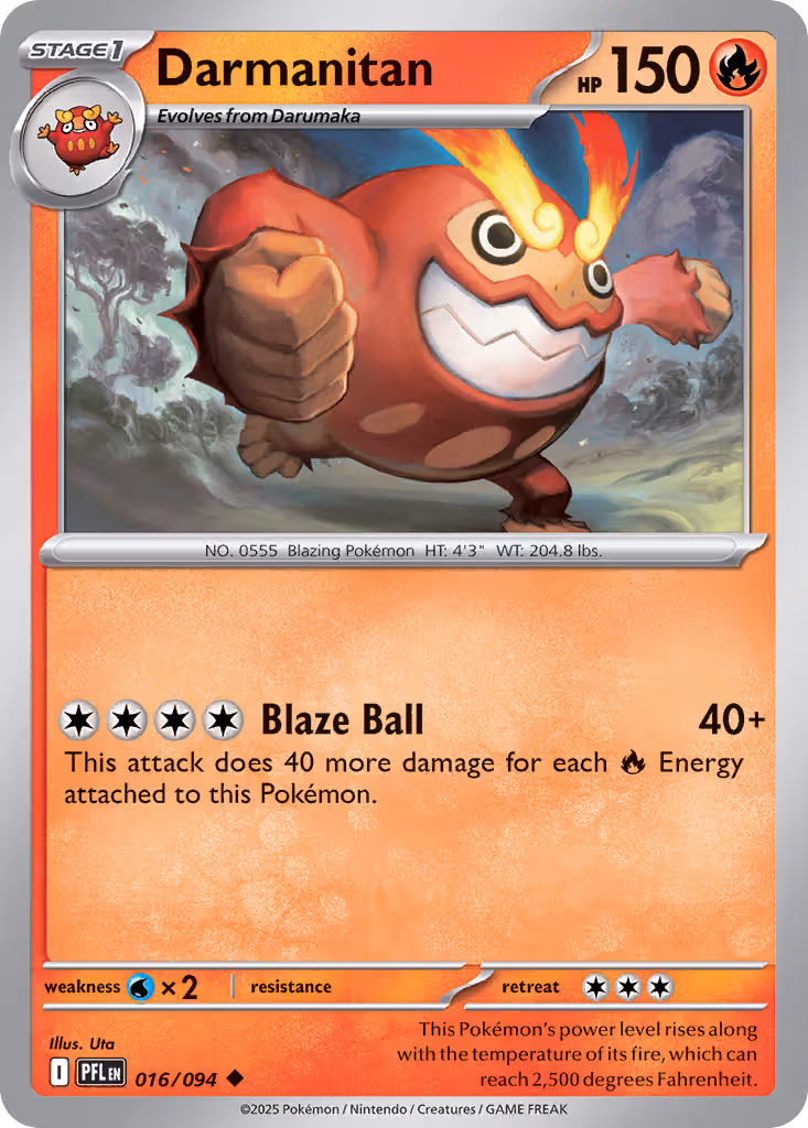 Darmanitan 16/94 Pokemon card