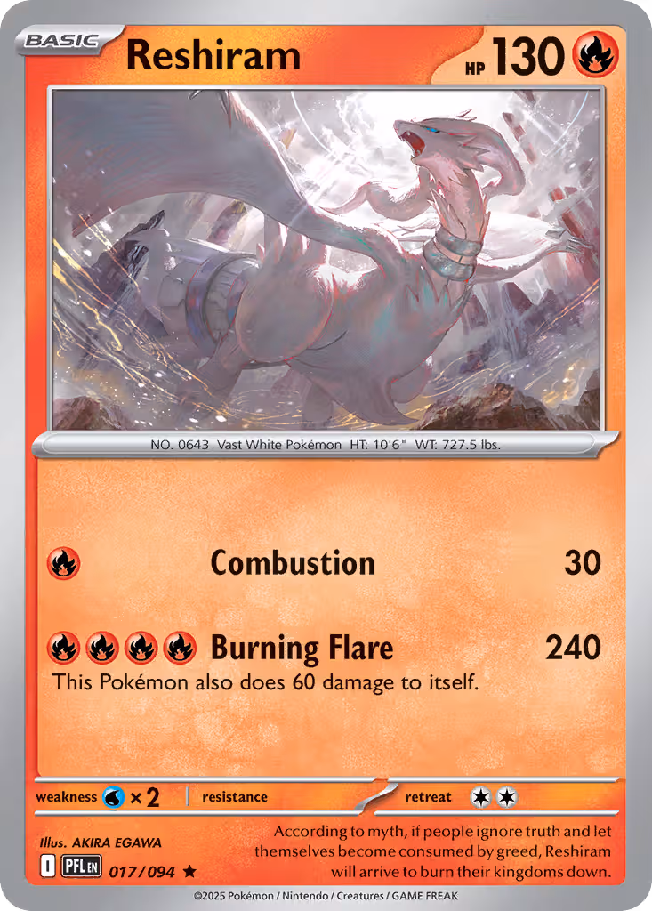 Reshiram 17/94 Pokemon card