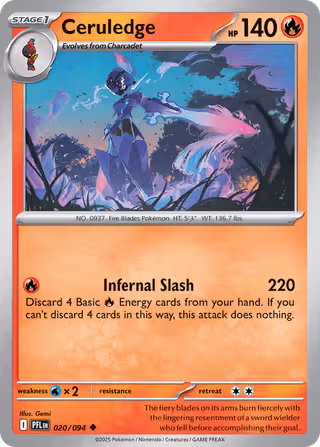 Ceruledge 20/94 Pokemon card
