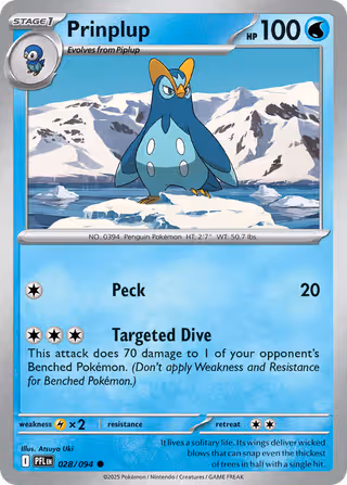 Prinplup 28/94 Pokemon card
