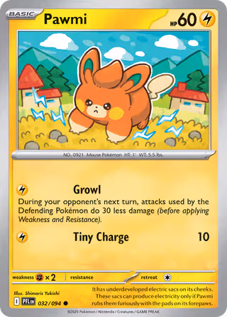 Pawmi 32/94 Pokemon card