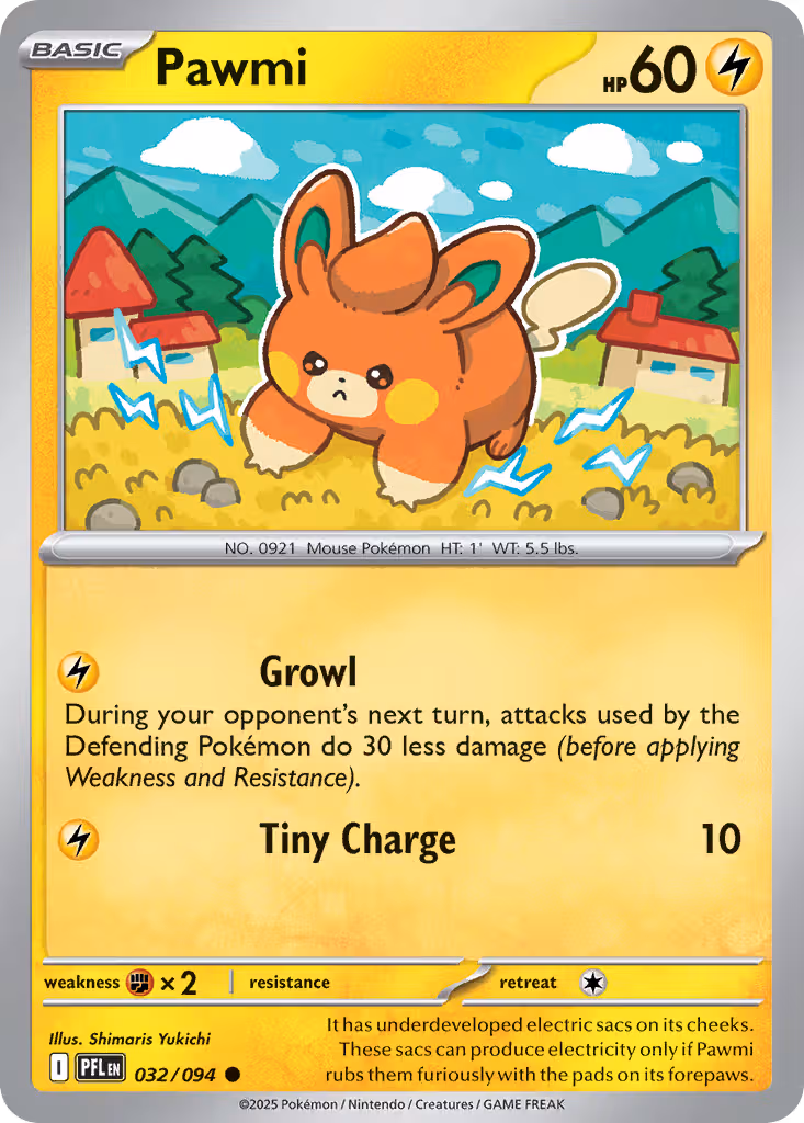 Pawmi 32/94 Pokemon card