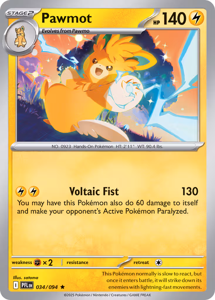 Pawmot 34/94 Pokemon card