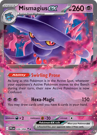 Mismagius ex 36/94 Pokemon card