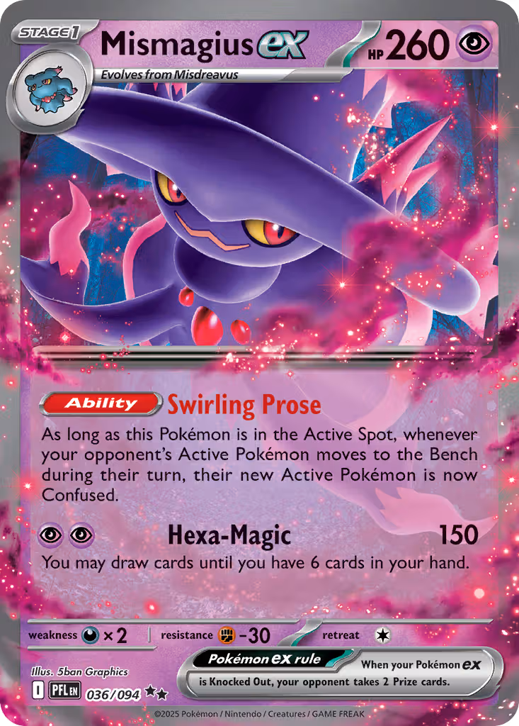 Mismagius ex 36/94 Pokemon card