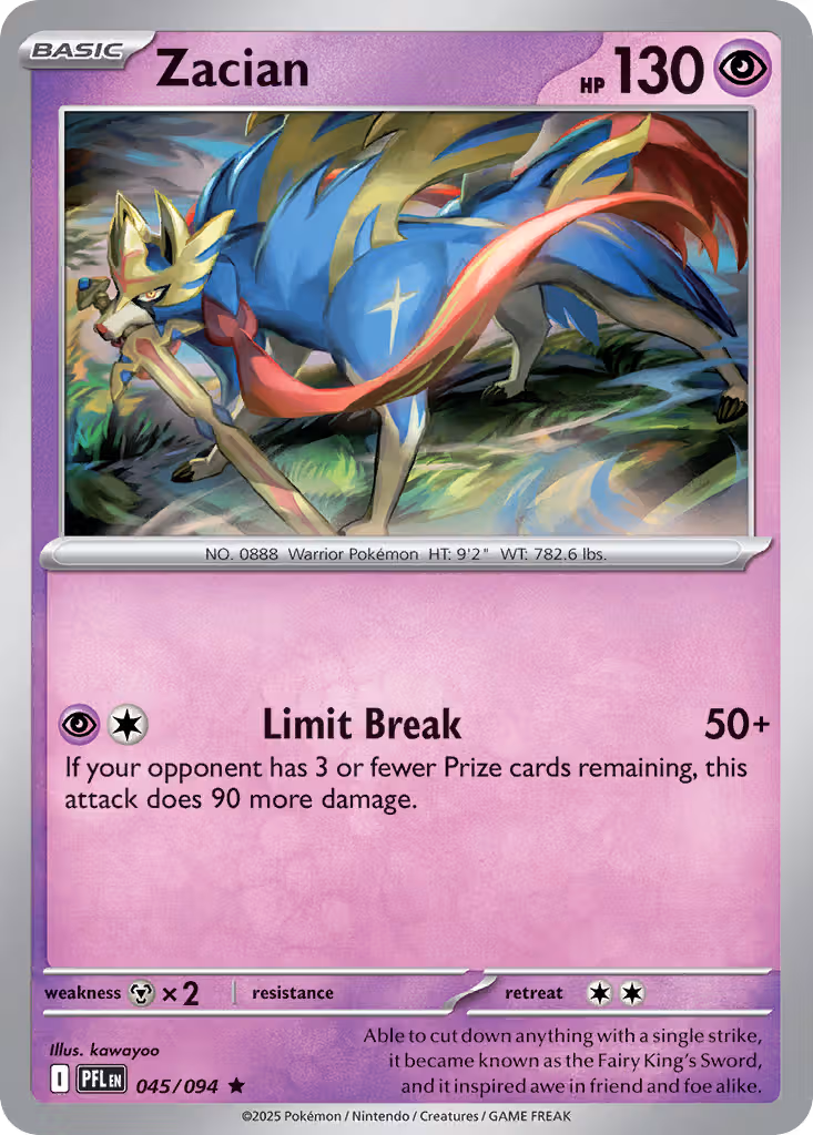 Zacian 45/94 Pokemon card