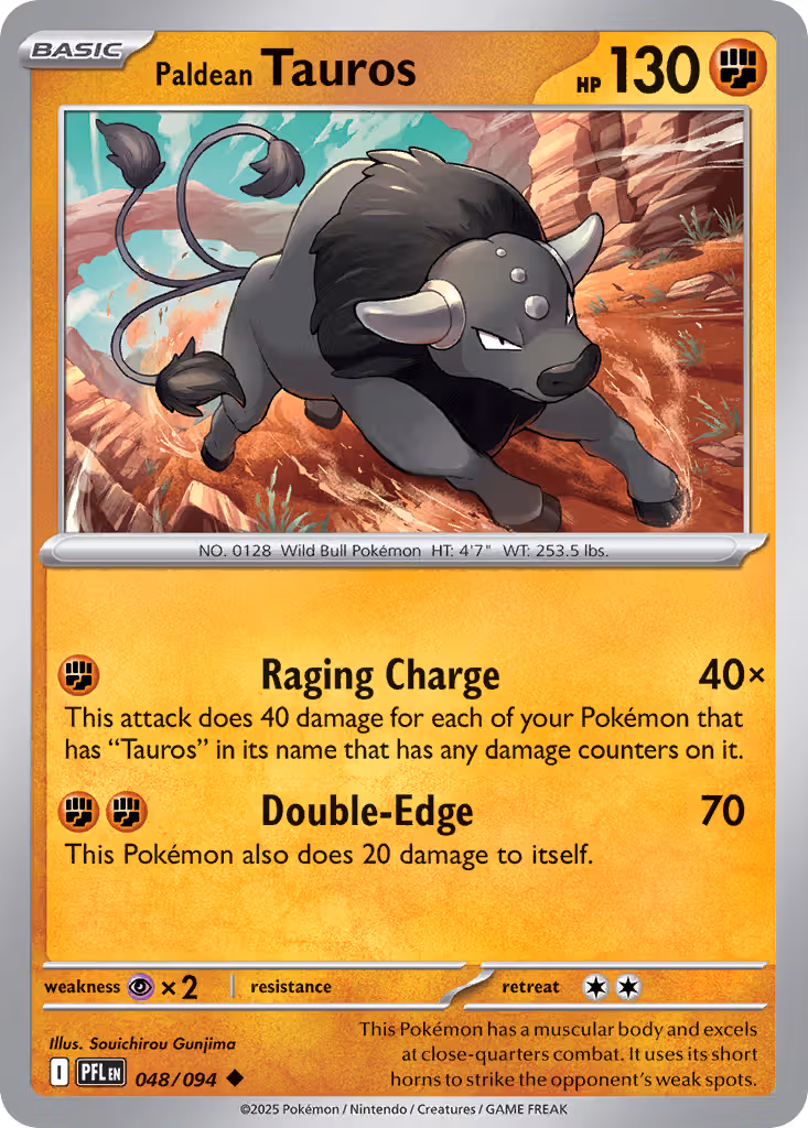 Paldean Tauros 48/94 Pokemon card