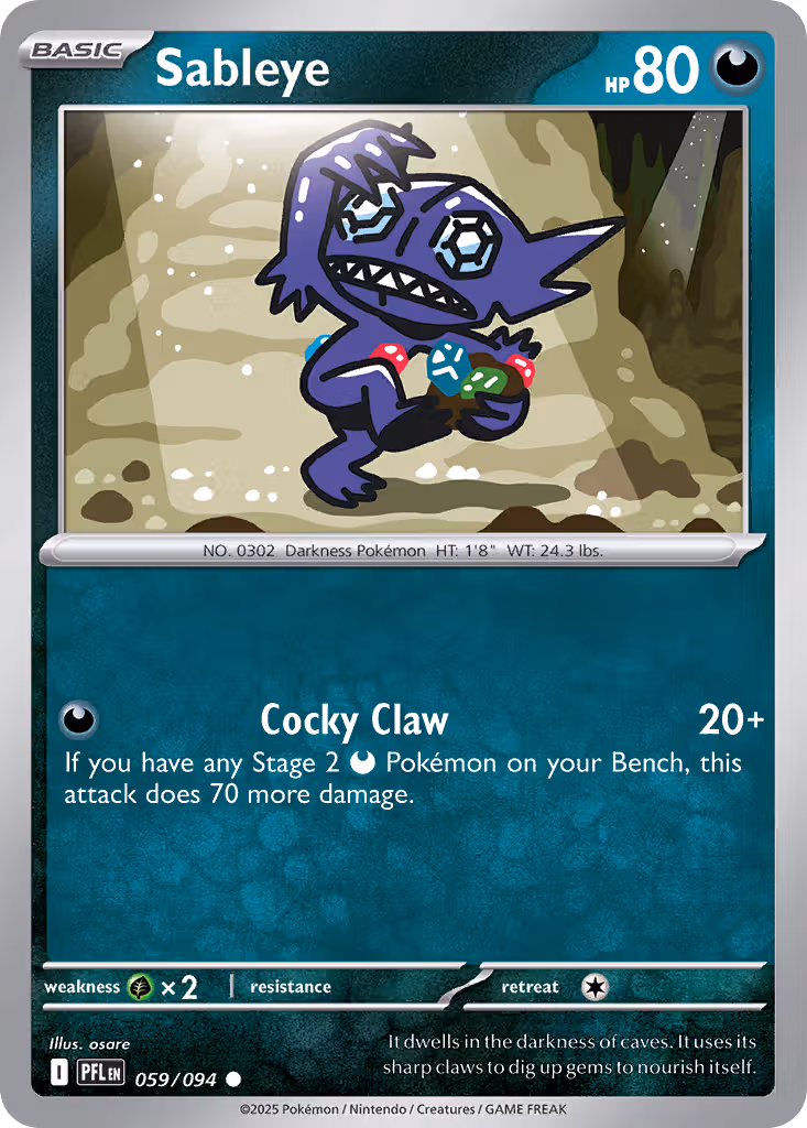Sableye 59/94 Pokemon card
