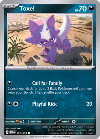 Toxel 67/94 Pokemon card