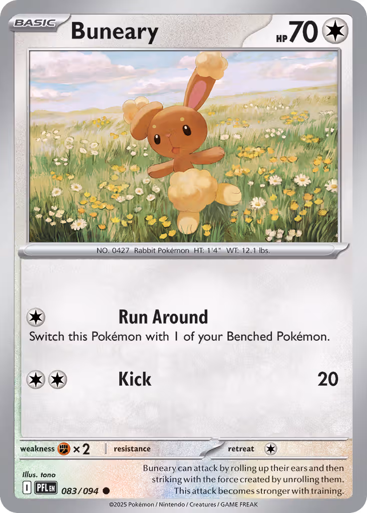 Buneary 83/94 Pokemon card