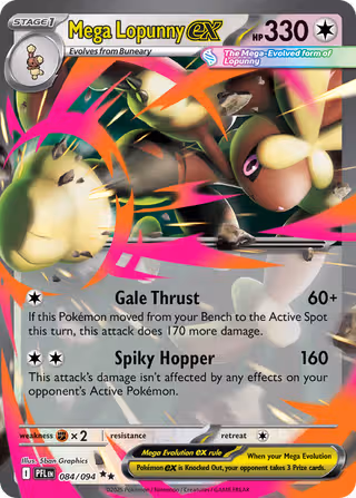 Mega Lopunny ex 84/94 Pokemon card
