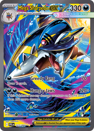 Mega Sharpedo ex 127/94 Pokemon card