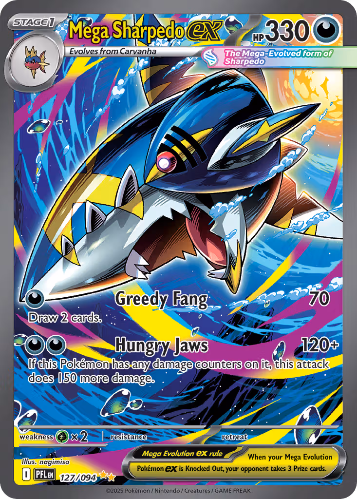 Mega Sharpedo ex 127/94 Pokemon card